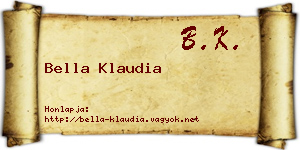 Bella Klaudia névjegykártya
